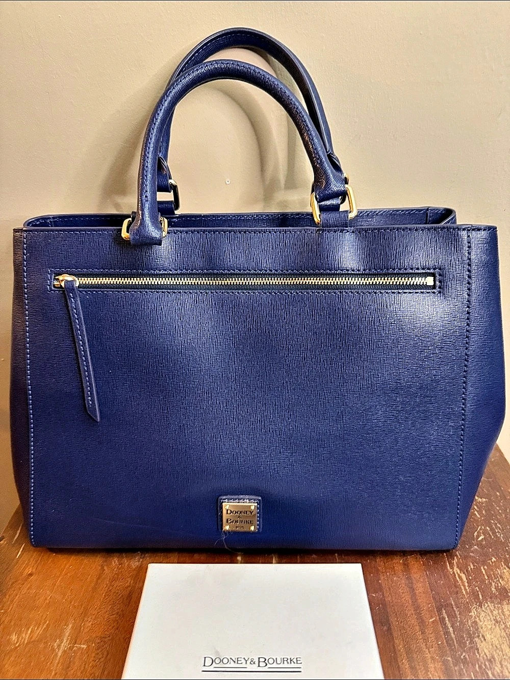 NEW Dooney & Bourke Saffiano Lexington Tote and Wallet Set in Marine Blue